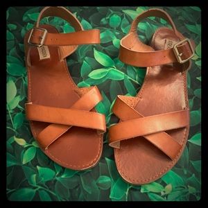 Steve Madden Leather Sandals Gold Buckle